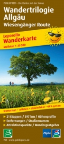 Tiskanica PublicPress Wanderkarte Wandertrilogie Allgäu - Wiesengänger Route 