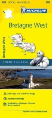 Nyomtatványok Michelin Karte Bretagne West. Finistere, Morbihan Michelin