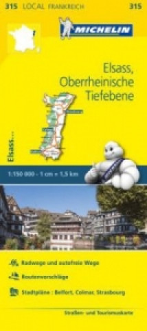 Nyomtatványok Michelin Karte Elsass, Oberrheinische Tiefebene Michelin