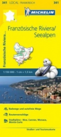 Tiskovina Michelin Karte Französische Riviera, Seealpen. Alpes-Maritimes Michelin