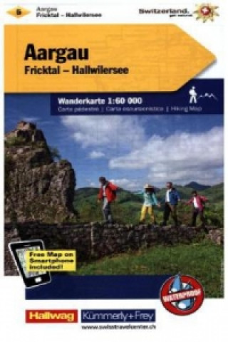 Tlačovina Kümmerly+Frey Karte Aargau, Fricktal - Hallwilersee Wanderkarte 