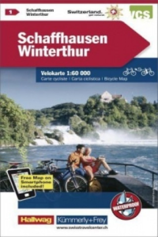 Materiale tipărite Kümmerly+Frey Karte Radwanderkarte Schweiz Schaffhausen, Winterthur Velokarte 