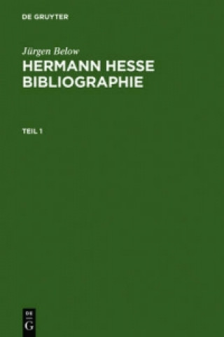 Livre Hermann Hesse Bibliographie Ja1/4rgen Below