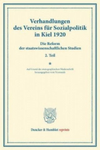 Книга Verhandlungen des Vereins für Sozialpolitik in Kiel 1920. 