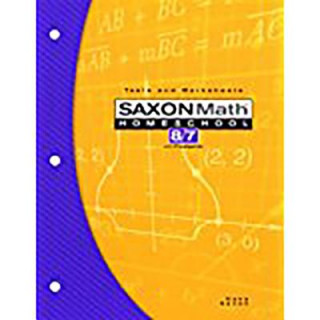 Carte Saxon Math Homeschool 8/7 Tests and Worksheets Stephen Hake