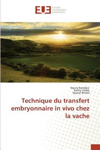 Livre Technique Du Transfert Embryonnaire in Vivo Chez La Vache 