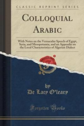 Carte Colloquial Arabic De Lacy O'Leary
