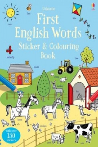 Carte First English Words Sticker and Colouring Book Kirsteen Robson