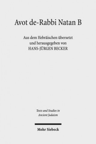 Книга Avot de-Rabbi Natan B Hans-Jürgen Becker