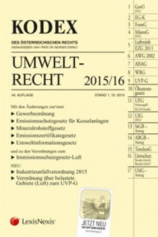 Livre KODEX Umweltrecht 2015/16 (f. Österreich) Werner Doralt