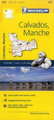 Tiskovina Calvados, Manche - Michelin Local Map 303 