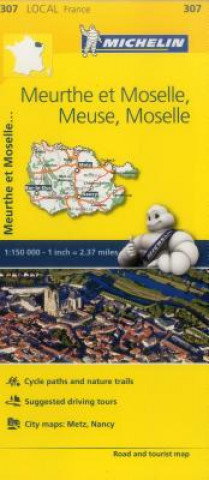 Tlačovina Meuse, Meurthe-et-Moselle, Moselle, - Michelin Local Map 307 