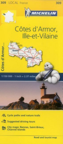 Tiskanica Cotes-d'Armor, Ille-et-Vilaine - Michelin Local Map 309 