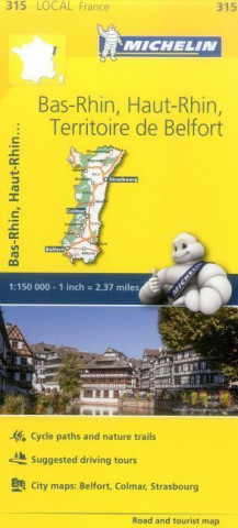 Prasa Bas-Rhin, Haut-Rhin, Territoire de Belfort - Michelin Local Map 315 