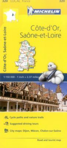 Tiskovina Cote-d'Or, Saone-et-Loire - Michelin Local Map 320 