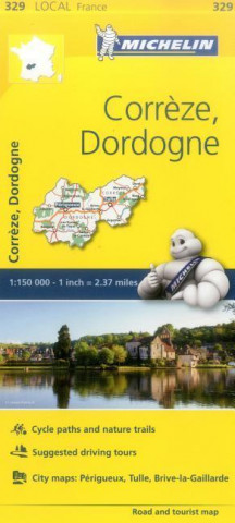 Nyomtatványok Correze, Dordogne - Michelin Local Map 329 Michelin