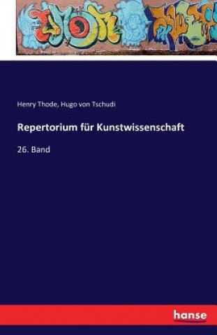 Book Repertorium fur Kunstwissenschaft Henry Thode