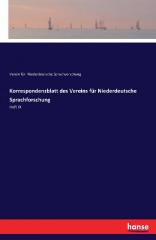 Carte Korrespondenzblatt des Vereins fur Niederdeutsche Sprachforschung Verein F Niederdeutsche Sprachvorschung