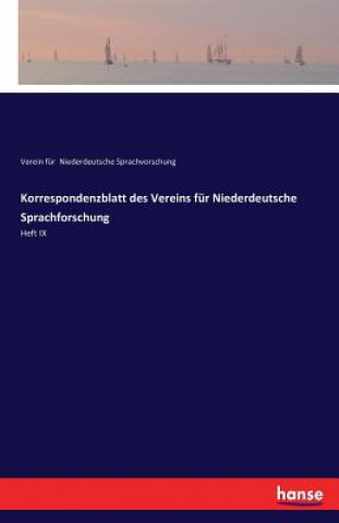 Kniha Korrespondenzblatt des Vereins fur Niederdeutsche Sprachforschung Verein F Niederdeutsche Sprachvorschung