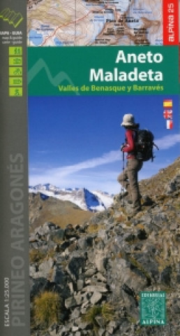 Nyomtatványok Maladeta Aneto (Vall de Benasque) map and hiking guide 