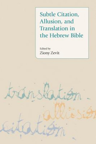 Knjiga Subtle Citation, Allusion and Translation in the Hebrew Bible 