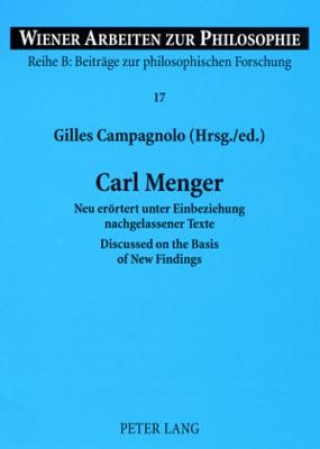 Buch Carl Menger Gilles Campagnolo