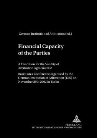 Kniha Financial Capacity of the Parties German Institution of Arbitration