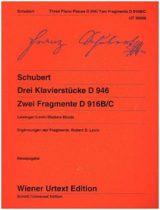 Carte DREI KLAVIERSTCKE D 946 UND ZWEI FRAGMEN Franz Schubert