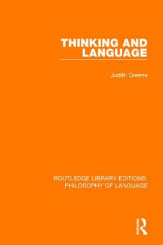Kniha Thinking and Language Judith Greene