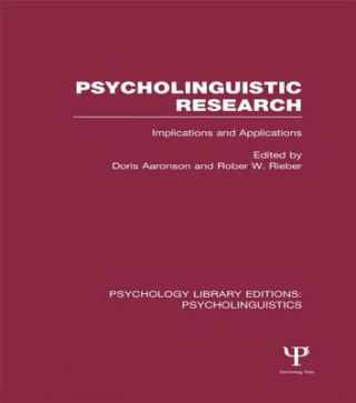 Book Psycholinguistic Research (PLE: Psycholinguistics) 