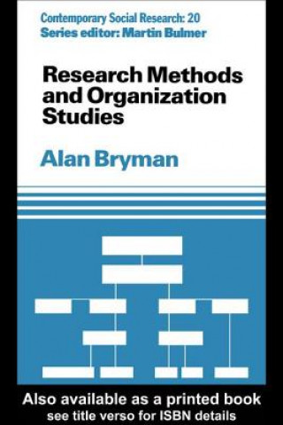 Kniha Research Methods and Organization Studies Alan Bryman