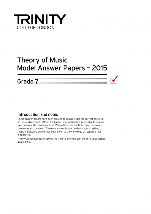 Book Trinity College London Theory Model Answers Paper (2015) Grade 7 TRINITY COLLEGE LOND