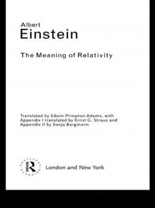 Book Meaning of Relativity Albert Einstein