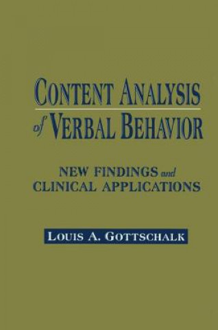 Buch Content Analysis of Verbal Behavior GOTTSCHALK