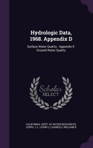 Kniha Hydrologic Data, 1968. Appendix D J L Lewis