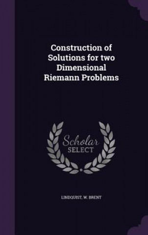 Książka Construction of Solutions for Two Dimensional Riemann Problems W Brent Lindquist