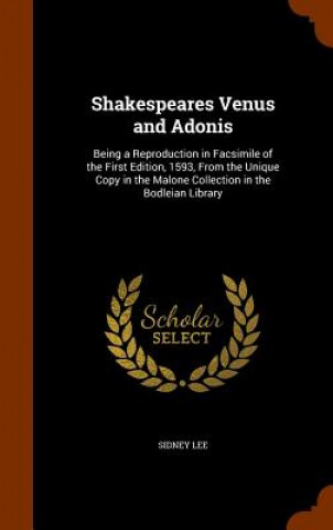 Livre Shakespeares Venus and Adonis Lee