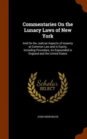 Kniha Commentaries on the Lunacy Laws of New York John Ordronaux