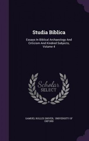 Buch Studia Biblica Samuel Rolles Driver