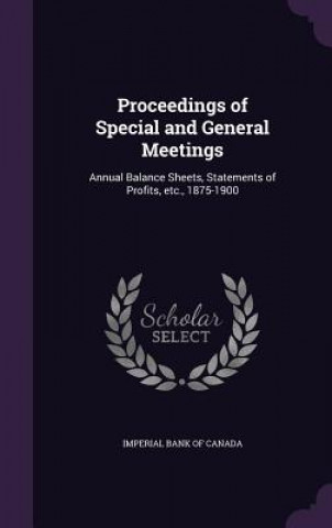 Kniha Proceedings of Special and General Meetings 