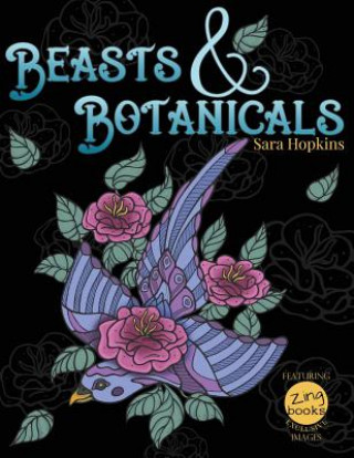 Book BEASTS & BOTANICALS ADULT COLORING BOOKS SARA HOPKINS