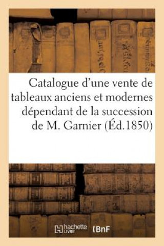 Carte Catalogue d'Une Vente de Tableaux Anciens Et Modernes Dependant de la Succession de M. Garnier Maulde Et Renou