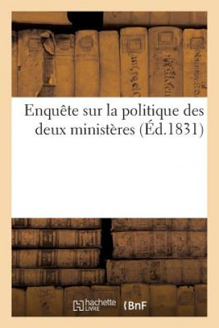 Kniha Enquete Sur La Politique Des Deux Ministeres Sans Auteur