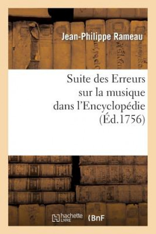 Książka Suite Des Erreurs Sur La Musique Dans l'Encyclopedie Jean-Philippe Rameau