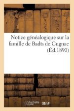 Carte Notice Genealogique Sur La Famille de Badts de Cugnac Sans Auteur