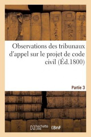 Carte Observations Des Tribunaux d'Appel Sur Le Projet de Code Civil. Partie 3 Sans Auteur