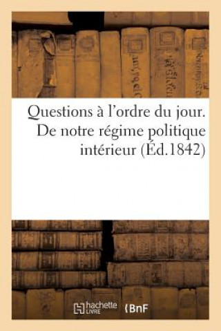 Carte Questions A l'Ordre Du Jour. de Notre Regime Politique Interieur Sans Auteur