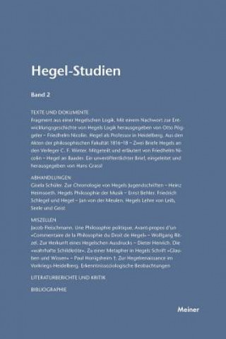 Carte Hegel-Studien / Hegel-Studien Band 2 (1963) FRIEDHELM NICOLIN