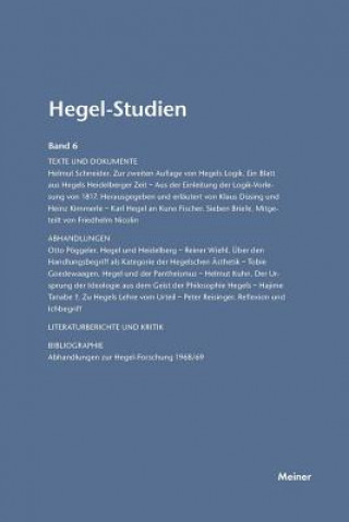 Libro Hegel-Studien / Hegel-Studien Band 6 (1971) FRIEDHELM NICOLIN