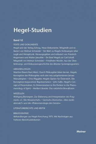 Carte Hegel-Studien / Hegel-Studien Band 12 (1977) FRIEDHELM NICOLIN